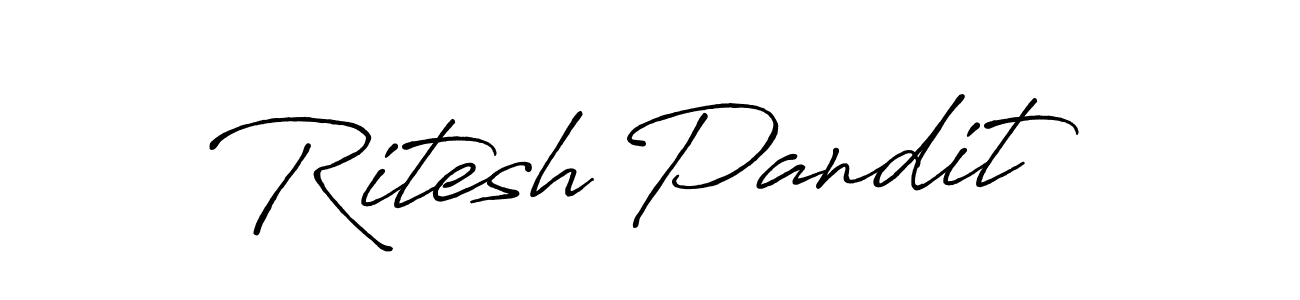 Use a signature maker to create a handwritten signature online. With this signature software, you can design (Antro_Vectra_Bolder) your own signature for name Ritesh Pandit. Ritesh Pandit signature style 7 images and pictures png