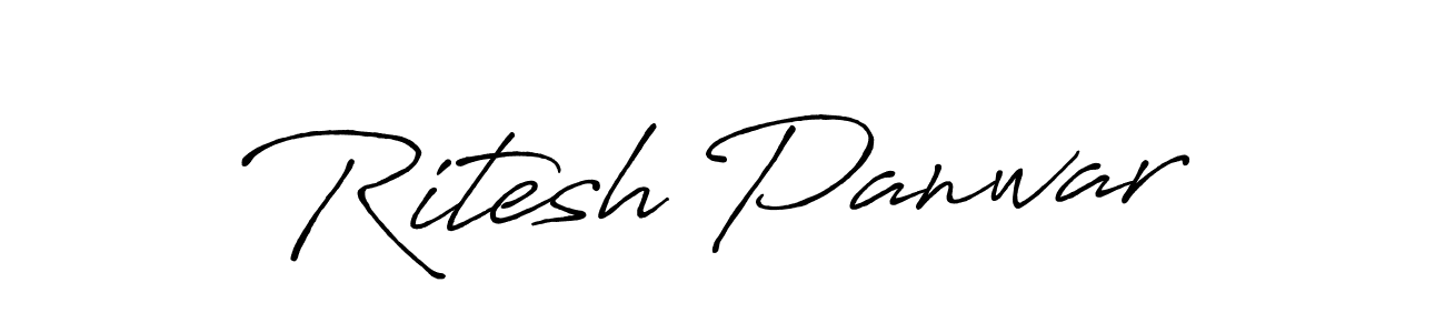 Make a beautiful signature design for name Ritesh Panwar. With this signature (Antro_Vectra_Bolder) style, you can create a handwritten signature for free. Ritesh Panwar signature style 7 images and pictures png