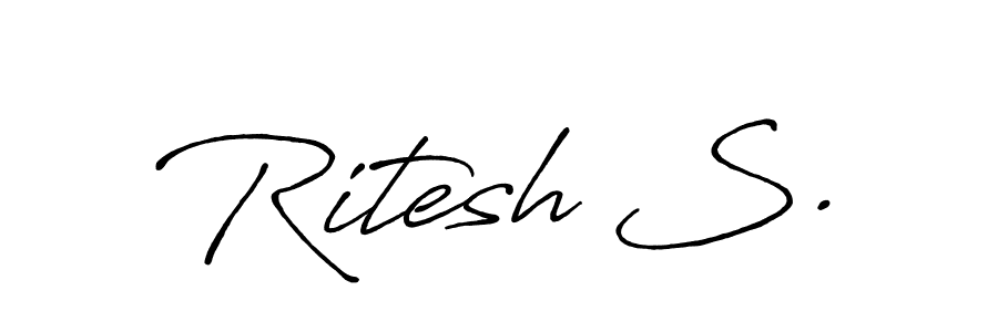 Also You can easily find your signature by using the search form. We will create Ritesh S. name handwritten signature images for you free of cost using Antro_Vectra_Bolder sign style. Ritesh S. signature style 7 images and pictures png