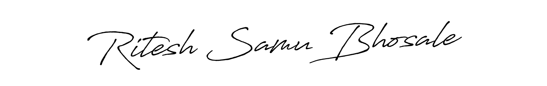 Make a beautiful signature design for name Ritesh Samu Bhosale. With this signature (Antro_Vectra_Bolder) style, you can create a handwritten signature for free. Ritesh Samu Bhosale signature style 7 images and pictures png
