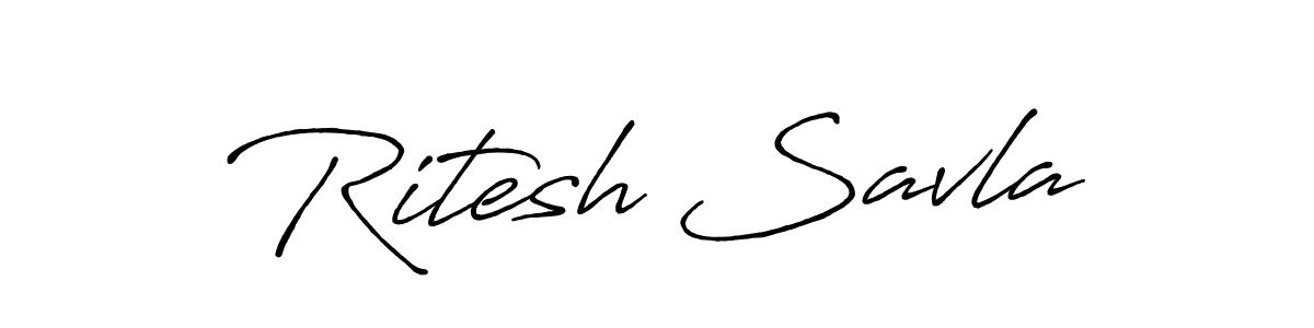 Make a beautiful signature design for name Ritesh Savla. With this signature (Antro_Vectra_Bolder) style, you can create a handwritten signature for free. Ritesh Savla signature style 7 images and pictures png
