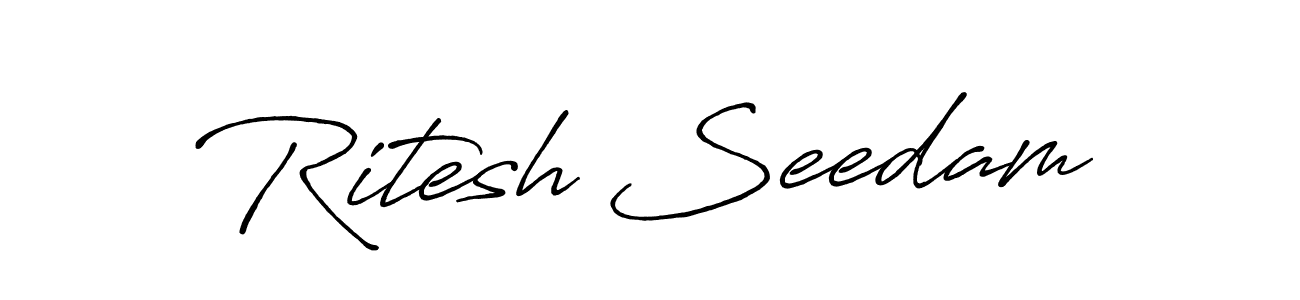 How to Draw Ritesh Seedam signature style? Antro_Vectra_Bolder is a latest design signature styles for name Ritesh Seedam. Ritesh Seedam signature style 7 images and pictures png