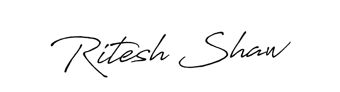Create a beautiful signature design for name Ritesh Shaw. With this signature (Antro_Vectra_Bolder) fonts, you can make a handwritten signature for free. Ritesh Shaw signature style 7 images and pictures png
