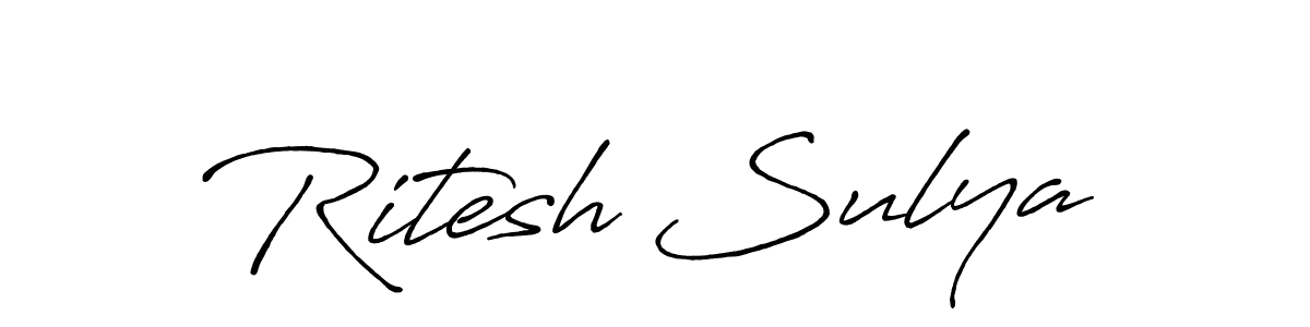 It looks lik you need a new signature style for name Ritesh Sulya. Design unique handwritten (Antro_Vectra_Bolder) signature with our free signature maker in just a few clicks. Ritesh Sulya signature style 7 images and pictures png