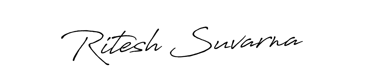 Create a beautiful signature design for name Ritesh Suvarna. With this signature (Antro_Vectra_Bolder) fonts, you can make a handwritten signature for free. Ritesh Suvarna signature style 7 images and pictures png