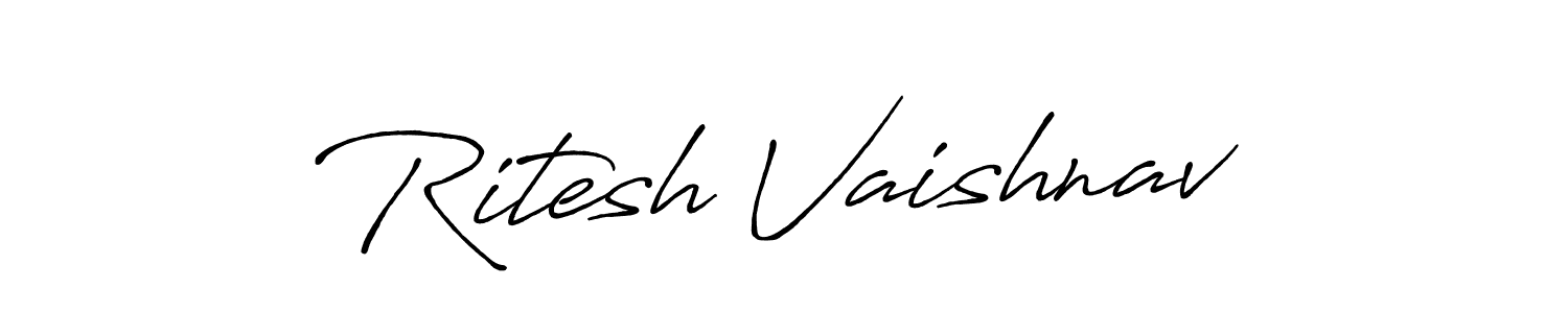 Use a signature maker to create a handwritten signature online. With this signature software, you can design (Antro_Vectra_Bolder) your own signature for name Ritesh Vaishnav. Ritesh Vaishnav signature style 7 images and pictures png