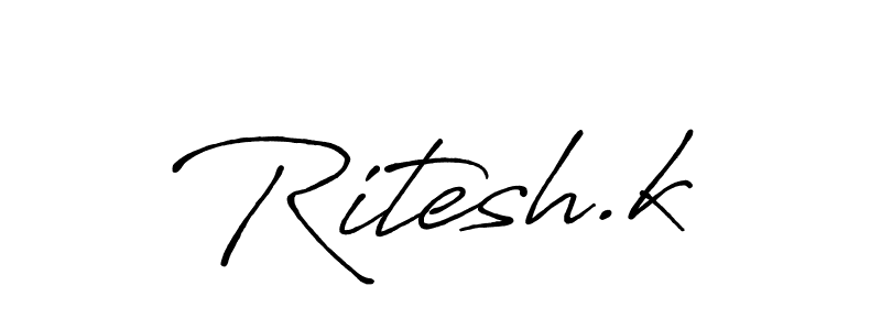 Use a signature maker to create a handwritten signature online. With this signature software, you can design (Antro_Vectra_Bolder) your own signature for name Ritesh.k. Ritesh.k signature style 7 images and pictures png