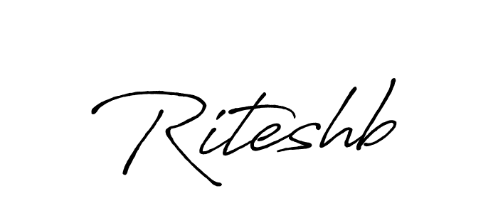 How to make Riteshb name signature. Use Antro_Vectra_Bolder style for creating short signs online. This is the latest handwritten sign. Riteshb signature style 7 images and pictures png