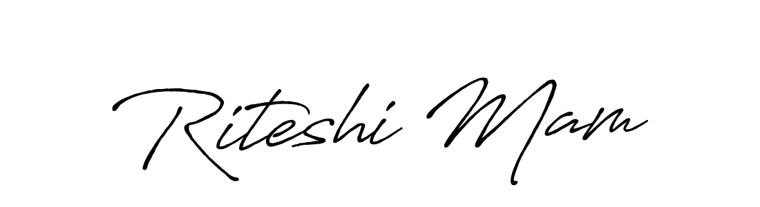 Use a signature maker to create a handwritten signature online. With this signature software, you can design (Antro_Vectra_Bolder) your own signature for name Riteshi Mam. Riteshi Mam signature style 7 images and pictures png