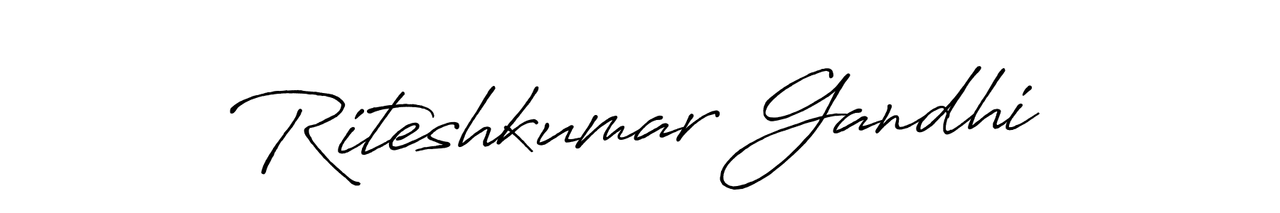 Riteshkumar Gandhi stylish signature style. Best Handwritten Sign (Antro_Vectra_Bolder) for my name. Handwritten Signature Collection Ideas for my name Riteshkumar Gandhi. Riteshkumar Gandhi signature style 7 images and pictures png