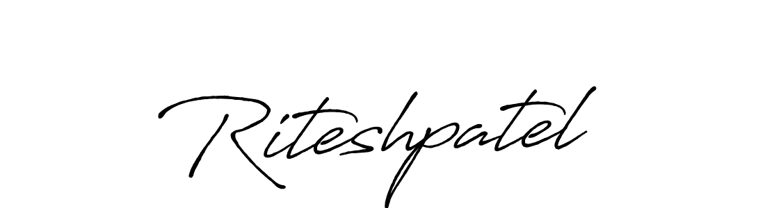 Riteshpatel stylish signature style. Best Handwritten Sign (Antro_Vectra_Bolder) for my name. Handwritten Signature Collection Ideas for my name Riteshpatel. Riteshpatel signature style 7 images and pictures png
