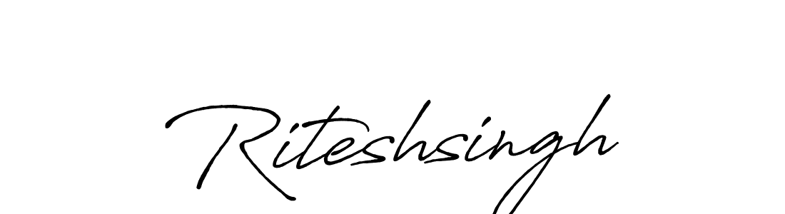 Also we have Riteshsingh name is the best signature style. Create professional handwritten signature collection using Antro_Vectra_Bolder autograph style. Riteshsingh signature style 7 images and pictures png