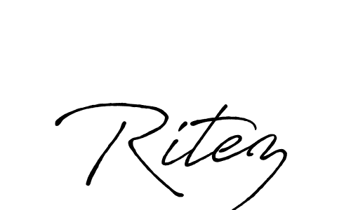 Design your own signature with our free online signature maker. With this signature software, you can create a handwritten (Antro_Vectra_Bolder) signature for name Ritez. Ritez signature style 7 images and pictures png