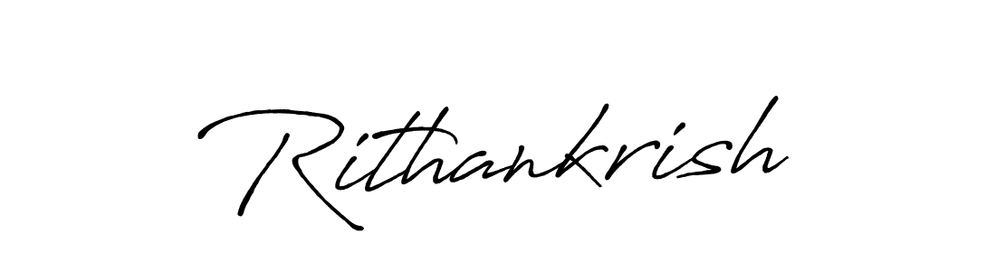 Use a signature maker to create a handwritten signature online. With this signature software, you can design (Antro_Vectra_Bolder) your own signature for name Rithankrish. Rithankrish signature style 7 images and pictures png