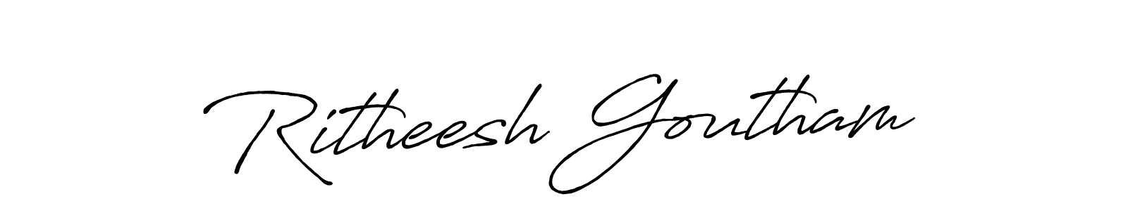 How to Draw Ritheesh Goutham signature style? Antro_Vectra_Bolder is a latest design signature styles for name Ritheesh Goutham. Ritheesh Goutham signature style 7 images and pictures png