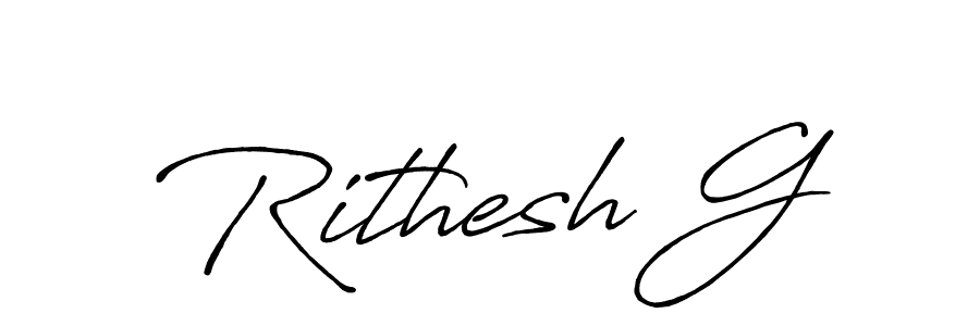 Use a signature maker to create a handwritten signature online. With this signature software, you can design (Antro_Vectra_Bolder) your own signature for name Rithesh G. Rithesh G signature style 7 images and pictures png