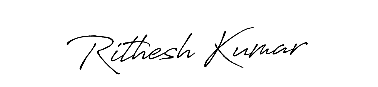 Use a signature maker to create a handwritten signature online. With this signature software, you can design (Antro_Vectra_Bolder) your own signature for name Rithesh Kumar. Rithesh Kumar signature style 7 images and pictures png