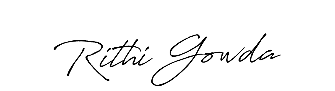 Also we have Rithi Gowda name is the best signature style. Create professional handwritten signature collection using Antro_Vectra_Bolder autograph style. Rithi Gowda signature style 7 images and pictures png