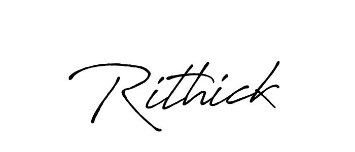 Also we have Rithick name is the best signature style. Create professional handwritten signature collection using Antro_Vectra_Bolder autograph style. Rithick signature style 7 images and pictures png
