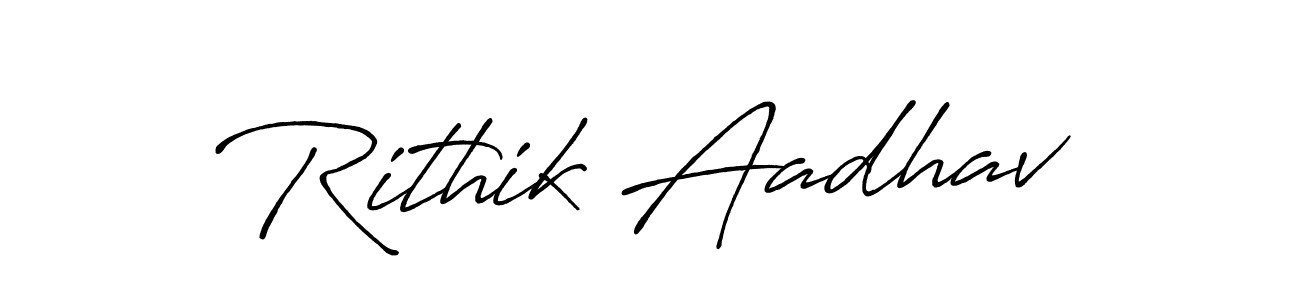 Rithik Aadhav stylish signature style. Best Handwritten Sign (Antro_Vectra_Bolder) for my name. Handwritten Signature Collection Ideas for my name Rithik Aadhav. Rithik Aadhav signature style 7 images and pictures png