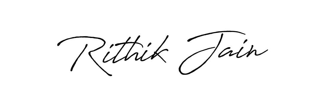 Design your own signature with our free online signature maker. With this signature software, you can create a handwritten (Antro_Vectra_Bolder) signature for name Rithik Jain. Rithik Jain signature style 7 images and pictures png