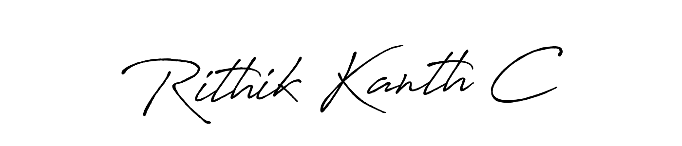 Rithik Kanth C stylish signature style. Best Handwritten Sign (Antro_Vectra_Bolder) for my name. Handwritten Signature Collection Ideas for my name Rithik Kanth C. Rithik Kanth C signature style 7 images and pictures png