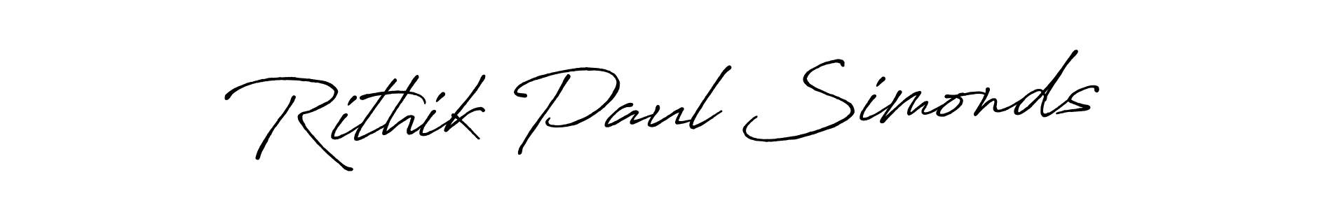 How to make Rithik Paul Simonds name signature. Use Antro_Vectra_Bolder style for creating short signs online. This is the latest handwritten sign. Rithik Paul Simonds signature style 7 images and pictures png