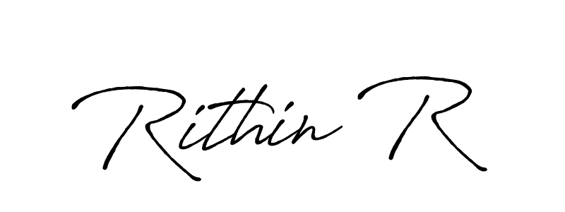Similarly Antro_Vectra_Bolder is the best handwritten signature design. Signature creator online .You can use it as an online autograph creator for name Rithin R. Rithin R signature style 7 images and pictures png