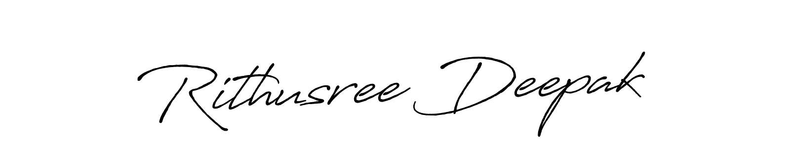 Create a beautiful signature design for name Rithusree Deepak. With this signature (Antro_Vectra_Bolder) fonts, you can make a handwritten signature for free. Rithusree Deepak signature style 7 images and pictures png