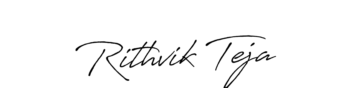 Also You can easily find your signature by using the search form. We will create Rithvik Teja name handwritten signature images for you free of cost using Antro_Vectra_Bolder sign style. Rithvik Teja signature style 7 images and pictures png