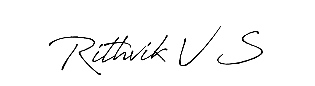 It looks lik you need a new signature style for name Rithvik V S. Design unique handwritten (Antro_Vectra_Bolder) signature with our free signature maker in just a few clicks. Rithvik V S signature style 7 images and pictures png