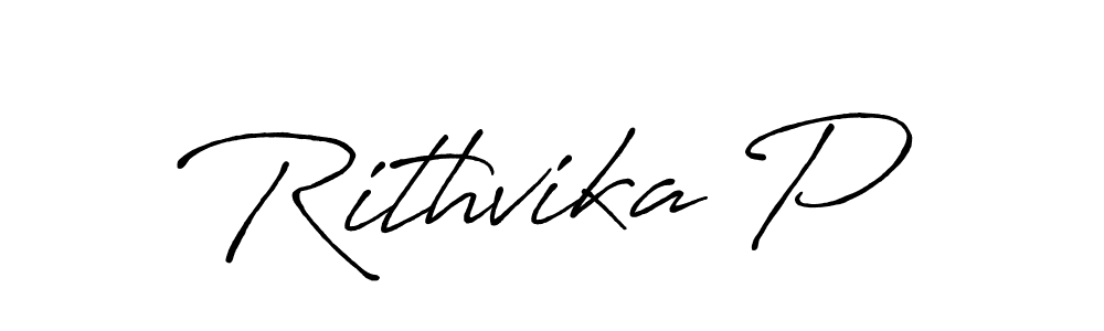 Use a signature maker to create a handwritten signature online. With this signature software, you can design (Antro_Vectra_Bolder) your own signature for name Rithvika P. Rithvika P signature style 7 images and pictures png