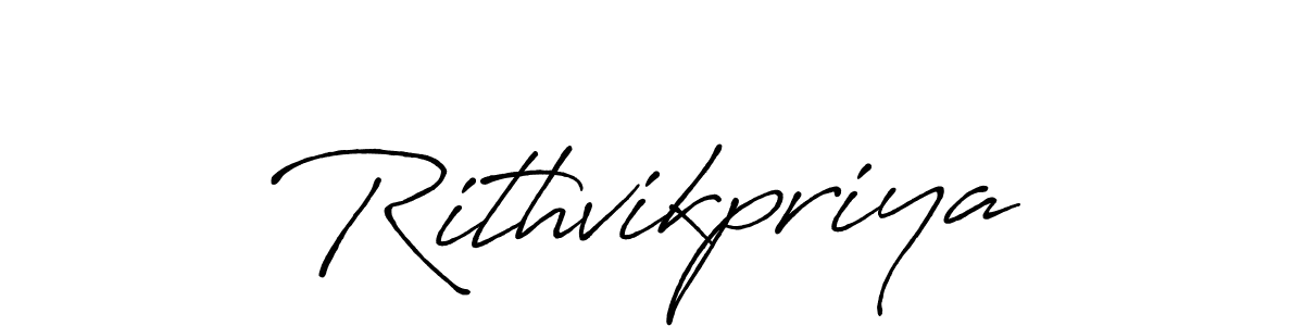 Use a signature maker to create a handwritten signature online. With this signature software, you can design (Antro_Vectra_Bolder) your own signature for name Rithvikpriya. Rithvikpriya signature style 7 images and pictures png