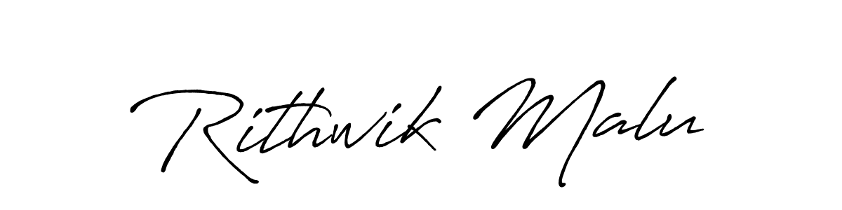 Antro_Vectra_Bolder is a professional signature style that is perfect for those who want to add a touch of class to their signature. It is also a great choice for those who want to make their signature more unique. Get Rithwik Malu name to fancy signature for free. Rithwik Malu signature style 7 images and pictures png