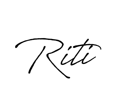 Create a beautiful signature design for name Riti. With this signature (Antro_Vectra_Bolder) fonts, you can make a handwritten signature for free. Riti signature style 7 images and pictures png