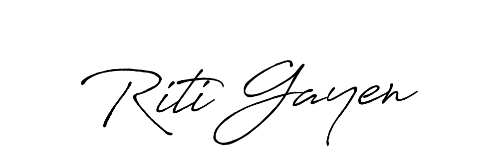 Riti Gayen stylish signature style. Best Handwritten Sign (Antro_Vectra_Bolder) for my name. Handwritten Signature Collection Ideas for my name Riti Gayen. Riti Gayen signature style 7 images and pictures png