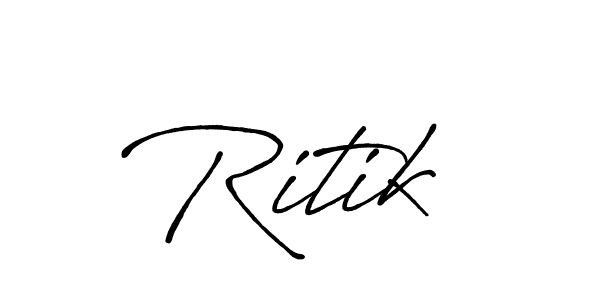 Also You can easily find your signature by using the search form. We will create Ritik  name handwritten signature images for you free of cost using Antro_Vectra_Bolder sign style. Ritik  signature style 7 images and pictures png