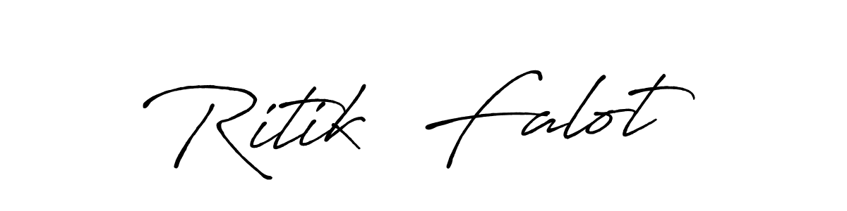 The best way (Antro_Vectra_Bolder) to make a short signature is to pick only two or three words in your name. The name Ritik  Falot include a total of six letters. For converting this name. Ritik  Falot signature style 7 images and pictures png