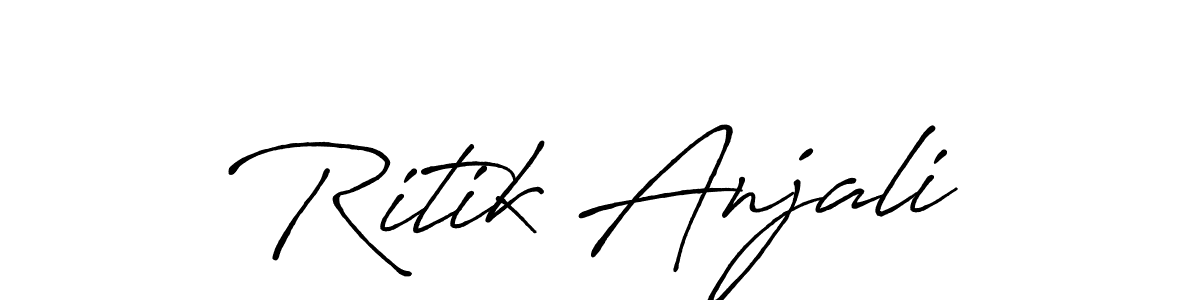 Use a signature maker to create a handwritten signature online. With this signature software, you can design (Antro_Vectra_Bolder) your own signature for name Ritik Anjali. Ritik Anjali signature style 7 images and pictures png