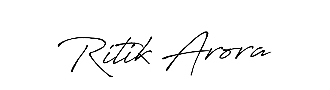 Ritik Arora stylish signature style. Best Handwritten Sign (Antro_Vectra_Bolder) for my name. Handwritten Signature Collection Ideas for my name Ritik Arora. Ritik Arora signature style 7 images and pictures png