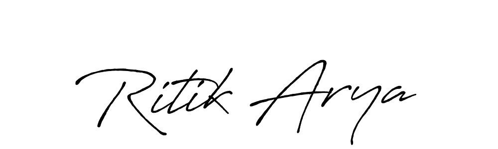 Also we have Ritik Arya name is the best signature style. Create professional handwritten signature collection using Antro_Vectra_Bolder autograph style. Ritik Arya signature style 7 images and pictures png