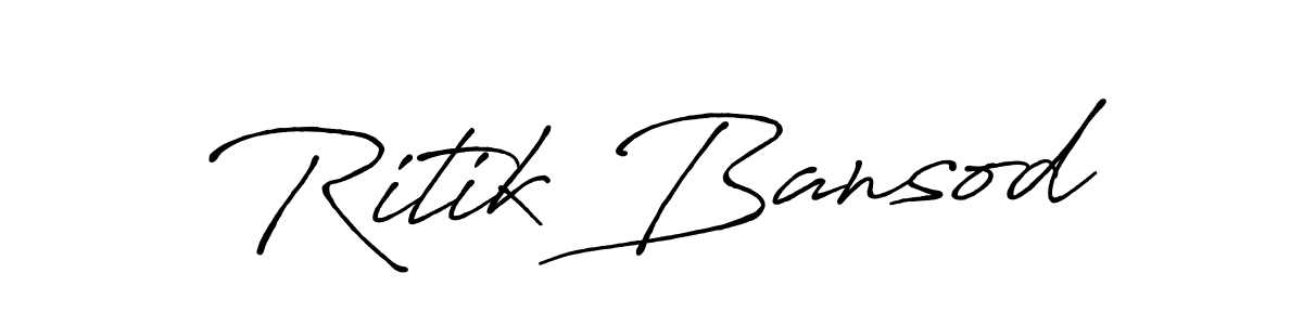 The best way (Antro_Vectra_Bolder) to make a short signature is to pick only two or three words in your name. The name Ritik Bansod include a total of six letters. For converting this name. Ritik Bansod signature style 7 images and pictures png