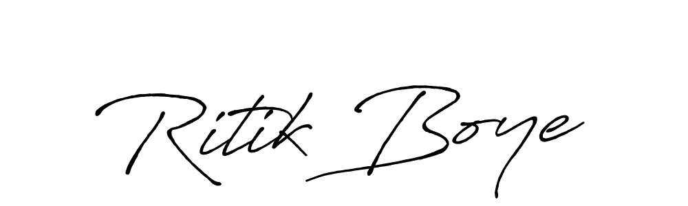 Make a beautiful signature design for name Ritik Boye. With this signature (Antro_Vectra_Bolder) style, you can create a handwritten signature for free. Ritik Boye signature style 7 images and pictures png