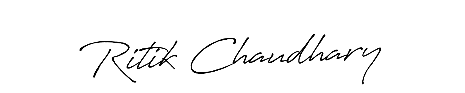 Design your own signature with our free online signature maker. With this signature software, you can create a handwritten (Antro_Vectra_Bolder) signature for name Ritik Chaudhary. Ritik Chaudhary signature style 7 images and pictures png