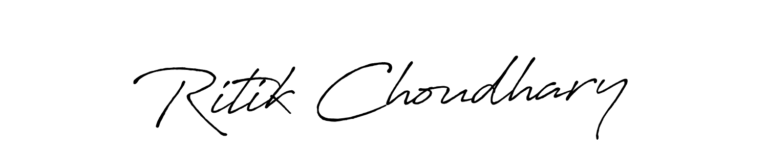 How to make Ritik Choudhary signature? Antro_Vectra_Bolder is a professional autograph style. Create handwritten signature for Ritik Choudhary name. Ritik Choudhary signature style 7 images and pictures png