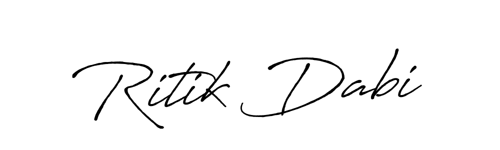 Create a beautiful signature design for name Ritik Dabi. With this signature (Antro_Vectra_Bolder) fonts, you can make a handwritten signature for free. Ritik Dabi signature style 7 images and pictures png