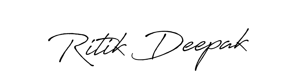 It looks lik you need a new signature style for name Ritik Deepak. Design unique handwritten (Antro_Vectra_Bolder) signature with our free signature maker in just a few clicks. Ritik Deepak signature style 7 images and pictures png