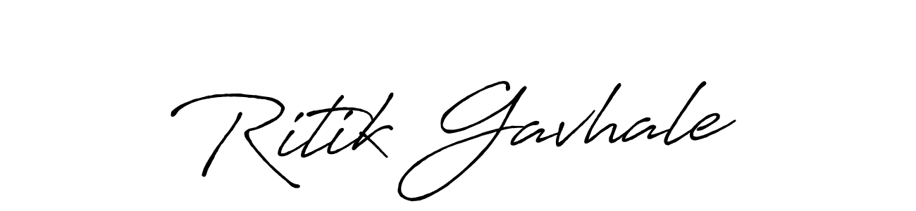 Antro_Vectra_Bolder is a professional signature style that is perfect for those who want to add a touch of class to their signature. It is also a great choice for those who want to make their signature more unique. Get Ritik Gavhale name to fancy signature for free. Ritik Gavhale signature style 7 images and pictures png