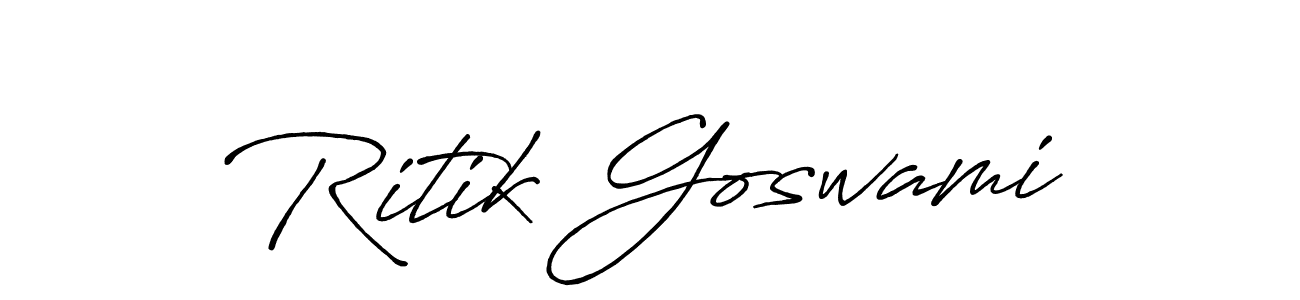 The best way (Antro_Vectra_Bolder) to make a short signature is to pick only two or three words in your name. The name Ritik Goswami include a total of six letters. For converting this name. Ritik Goswami signature style 7 images and pictures png