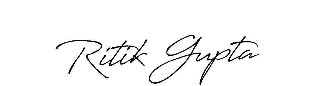 Similarly Antro_Vectra_Bolder is the best handwritten signature design. Signature creator online .You can use it as an online autograph creator for name Ritik Gupta. Ritik Gupta signature style 7 images and pictures png